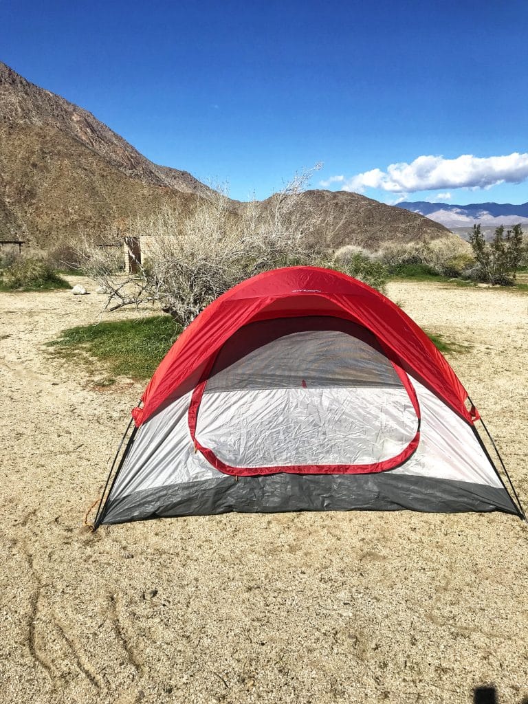 Camping tent Anza-Borrego State Park